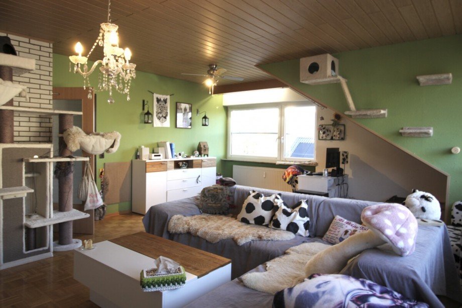 Helles Wohnzimmer Dachgeschosswohnung Mainz