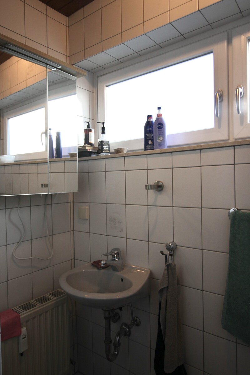 G�ste-WC mit Dusche Dachgeschosswohnung Mainz